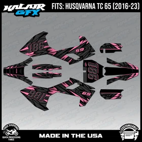 Graphics Kit for Husqvarna TC65 (2016-2023) TC 65 Twitch Series - Pink