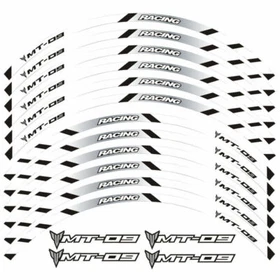 YAMAHA MT-09 MT09 MOTORCYCLE RIM "17 STRIPES WHEEL DECALS TAPE STICKERS