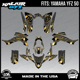 Graphics Kit for Yamaha YFZ 50 YFZ50 (All Years) Klutch Series - Gold