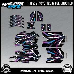 Graphics Kit for STACYC 12 EDRIVE and 16 EDRIVE BRUSHED Prime - Magenta Fade