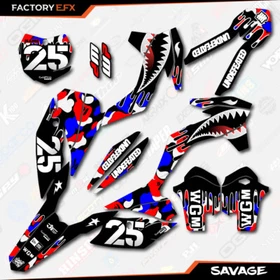 Red White & Blue Savage Graphic Kit fit KTM 13-15 SX SXF XC XCF 125 250 300 450