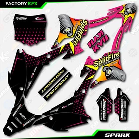 Pink Spark Racing Graphics Kit fits 22-25 Kawasaki KX85 Kx112 Decal Kx 85 112
