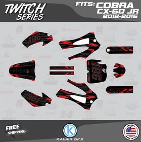 Graphics Kit for Cobra CX50 JR (2012-2015) Twitch Series - Red