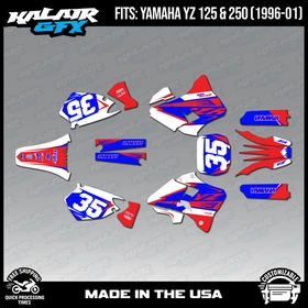 Graphics Kit for Yamaha YZ250 YZ125 (1996-2001) YZ 250 YZ 125 Dream - Red