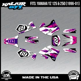 Graphics Kit for Yamaha YZ250 YZ125 YZ 250 (1996-2001) Vintage - PURPLE
