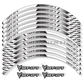 Motorcycle Stripes Wheel Tape Decals Stickers For Yamaha MT-07 MT07 RIM 17"