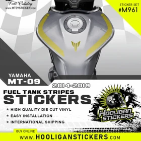 Yamaha MT-09 / FZ-09 curve fuel tank stickers [M961]
