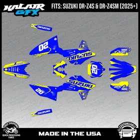Graphics Kit for Suzuki DR-Z4S DR-Z4SM DRZ4SM 2025 2026 Spear-YELLOW-SHIFT