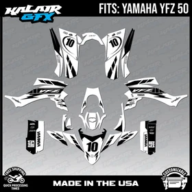 Graphics Kit for Yamaha YFZ 50 YFZ50 (All Years) Speed Series - White