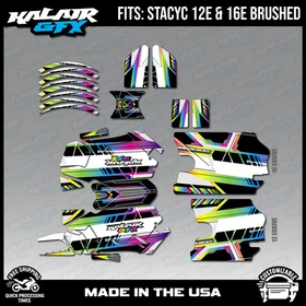 Graphics Kit for STACYC 12 EDRIVE and 16 EDRIVE BRUSHED Swift Series - Rainbow