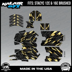 Graphics Kit for STACYC 12 EDRIVE and 16 EDRIVE BRUSHED Twitch Series - Gold