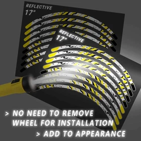 Reflective Rim Wheel Stickers Fits 17" SH11 For Kawasaki Ninja 650R 2006-2021