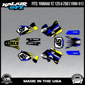 Graphics Kit for Yamaha YZ250 YZ125 (1996-2001) YZ 250 YZ 125 Division - Yellow