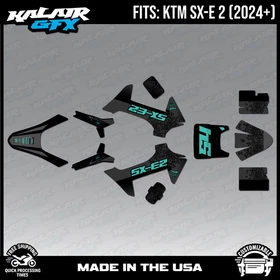Graphics Kit for KTM Electric Mini SXE2 (2024+) Fatality Series - Teal Shift