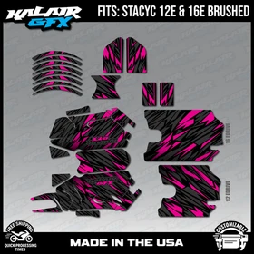 Graphics Kit for STACYC 12 EDRIVE and 16 EDRIVE BRUSHED Twitch-Magenta