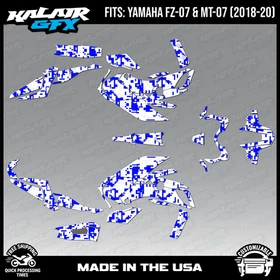 Graphics Kit for  YAMAHA FZ-07 MT-07 (2018-2020)  Digital Series - Blue Shift