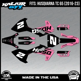 Graphics Kit for Husqvarna TC65 (2016-2023) TC 65 Splinter Series - Pink