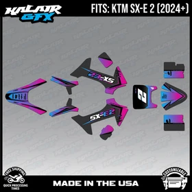 Graphics Kit for KTM Electric Mini SXE2 (2024+) Razor Series - Magenta Shift