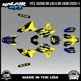 Graphics Kit for Suzuki DR-Z4S DR-Z4SM DRZ4SM 2025 2026 Vizion-YELLOW