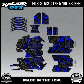Graphics Kit for STACYC 12 EDRIVE and 16 EDRIVE BRUSHED Twitch-Blue