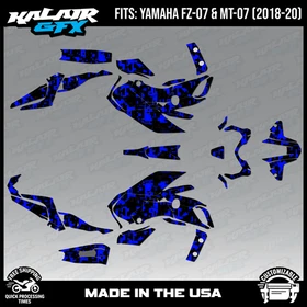 Graphics Kit for  YAMAHA FZ-07 MT-07 (2018-2020)  Digital Series - Blue