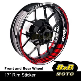 AA02 17" Wheel Rim Stickers Stripes Tape Red For Kawasaki VULCAN S 650 EN650