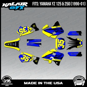 Graphics Kit for Yamaha YZ250 YZ125 (1996-2001) YZ 250 YZ 125 Dream - Yellow