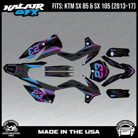 Graphics Kit for KTM 85SX 105SX SX85 SX105 (2013-2017) Guard Series-Magenta shft