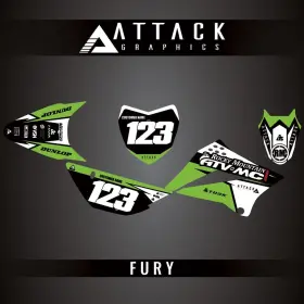 KAW-C-21-FURY ATTACK GRAPHICS Kit KLX110L Kawasaki Fury