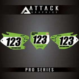 KAW-F-03-PRO ATTACK GRAPHICS Plate Backgrounds KX125 Kawasaki