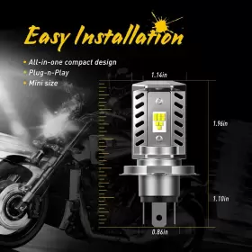 Auxito For Motorcycle 6500K Led Hi/low Beamlight Bulb Super #3