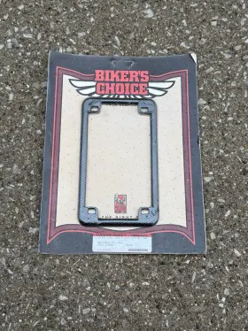 21-5542 BIKERS CHOICE Carbon Fiber License Plate Frame Big