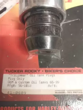 41-0609 BIKERS CHOICE Trilinear Oil Tank Plug Harley #2