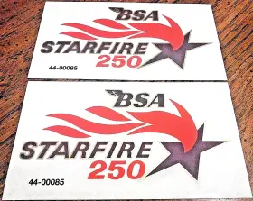 40-9185 BSA Starfire Panel Sticker B25 250