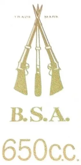 44-00112 BSA Piled Arms Rear Plate Decal Sticker A10 A65