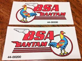 44-00200 BSA Bantam Rooster Left Right Gas Tank Stickers