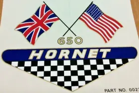 44-00225 BSA Crossed Flags Cover Panel Decal Sticker A65 650