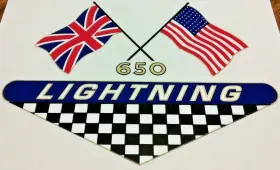 60-835 BSA Lightning Crossed British Flags Panel Sticker 650