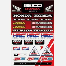 862-10115 DCOR Geico Hon Hrc Decal Sheet Honda