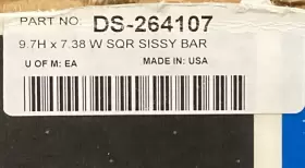 DS-264107 DRAG SPECIALTIES Sqr Sissy Bar #2