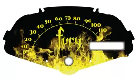 FLAMES-YELLOW-2023 FURY FACEPLATES Speedometer Faceplate Abs #2