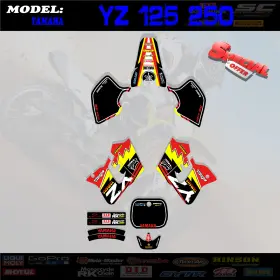 106-RT1BLA HELL GRAPHICS Decals Stickers Kit YZ125 YZ250 Yz