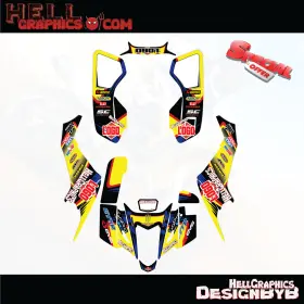 107-BLY HELL GRAPHICS Decals Stickers Bline Kit LTZ400 Ltz