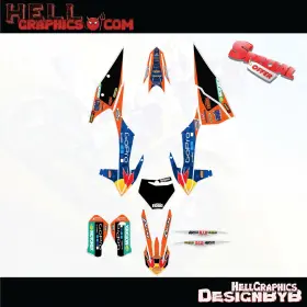 115-RT1O HELL GRAPHICS Decals Kit Sx Sxf Xcw 125 250 450 Ktm