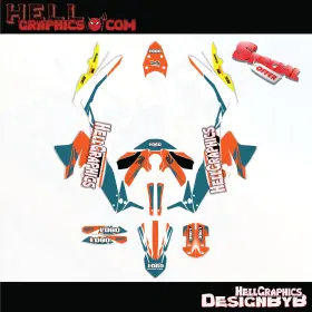 128-RTO HELL GRAPHICS Decals Stickers Kit Ktm Adventure