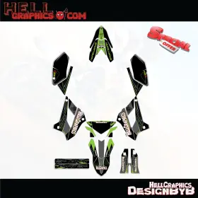 134-RTG HELL GRAPHICS Decals Stickers Kit KLX300SM Klx