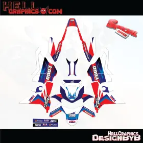 136-BLW HELL GRAPHICS Africa Decals Stickers Bwhite Kit Crf