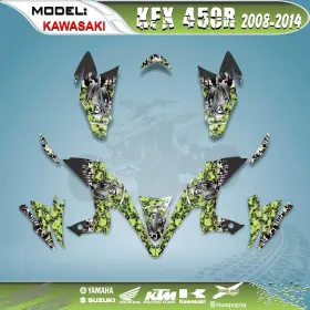 47-RG HELL GRAPHICS Decals Stickers Reaper 450R Kfx Kawasaki