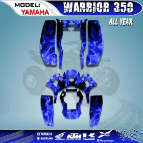 48-FB HELL GRAPHICS Decals Stickers Flame 350 Yamaha Warrior