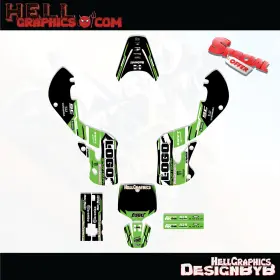 55-BL HELL GRAPHICS Graphic Decal Sticker Kit KX65 Kx Klx 110
